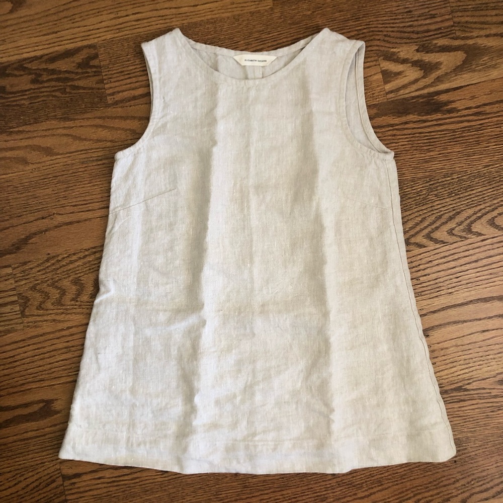 Elizabeth Suzann Petra Tank In Flax Linen